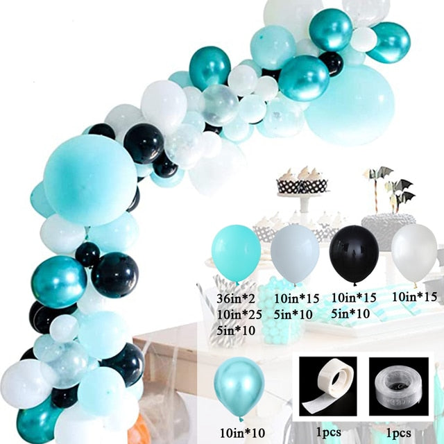 114pcs Turquoise Balloons Garland Arch Kit Tiffany Blue White Metallic Latex Balloons Bridal Shower Wedding Birthday Decoration - Originalsgroup