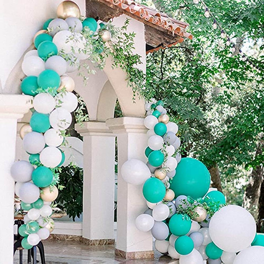 114pcs Turquoise Balloons Garland Arch Kit Tiffany Blue White Metallic Latex Balloons Bridal Shower Wedding Birthday Decoration - Originalsgroup