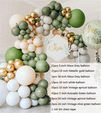 136pcs Avocado Green Balloon Garland Arch Kit Retro Color Balloon Set Wedding Birthday Party Decorations Baby Shower Helium - Originalsgroup