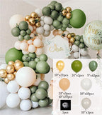136pcs Avocado Green Balloon Garland Arch Kit Retro Color Balloon Set Wedding Birthday Party Decorations Baby Shower Helium - Originalsgroup