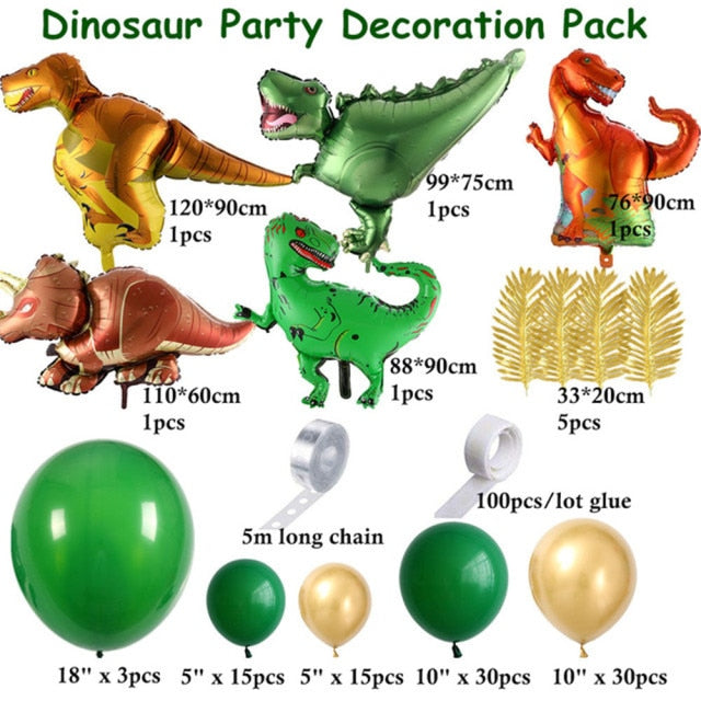 105pcs Dinosaur Balloons Garland Kit for Birthdays Baby Showers Decoration and comes with T Rex, Velociraptor, Brontosaurus - Originalsgroup