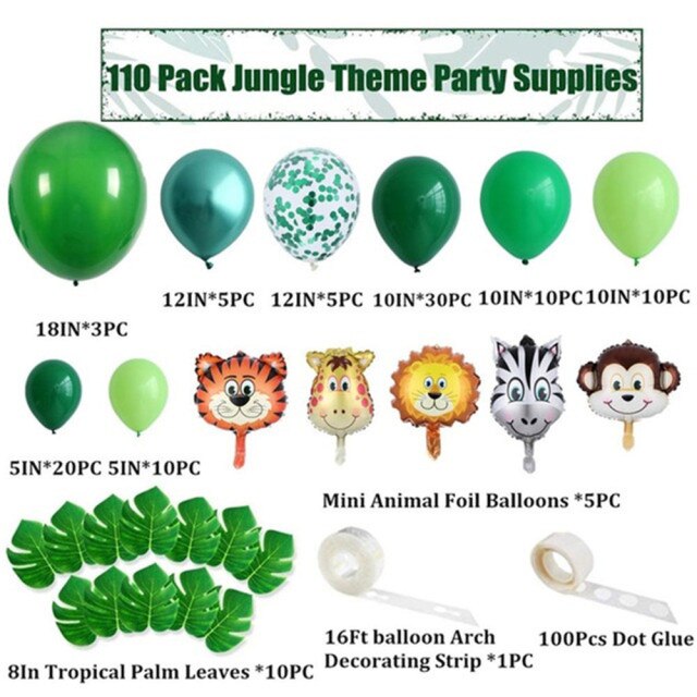 105pcs Dinosaur Balloons Garland Kit for Birthdays Baby Showers Decoration and comes with T Rex, Velociraptor, Brontosaurus - Originalsgroup