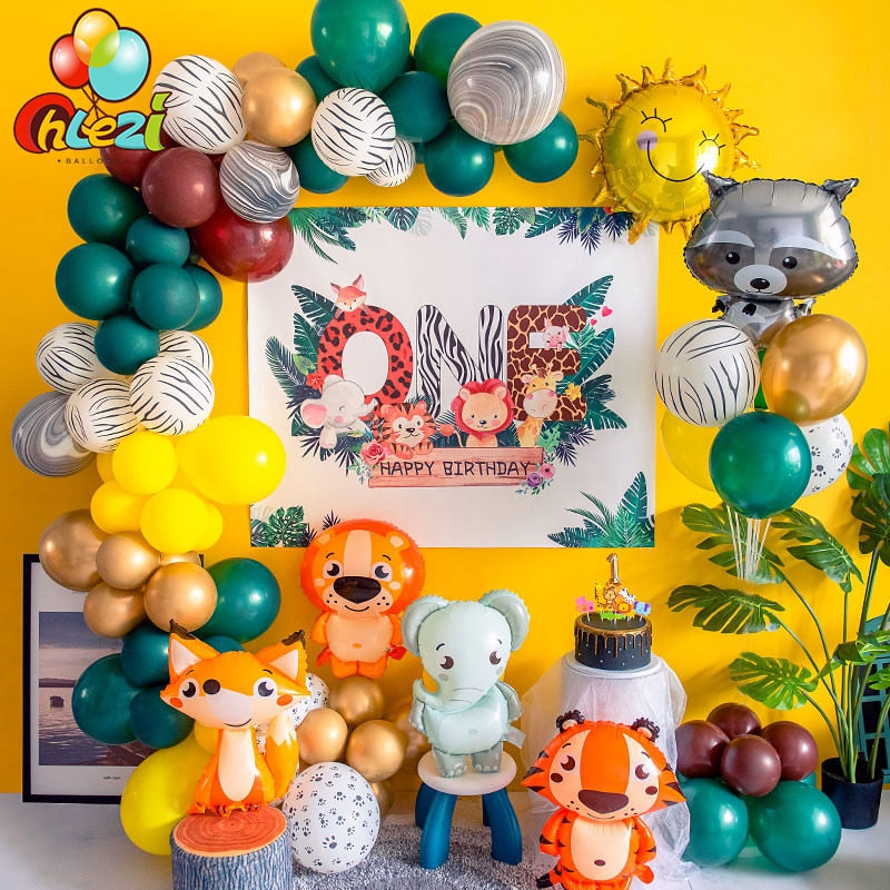 103pcs Animal Balloons Garland Arch Kit Latex Ballon Jungle Theme Party Supplies Kids Boy Birthday Party Decorations Baby Shower - Originalsgroup