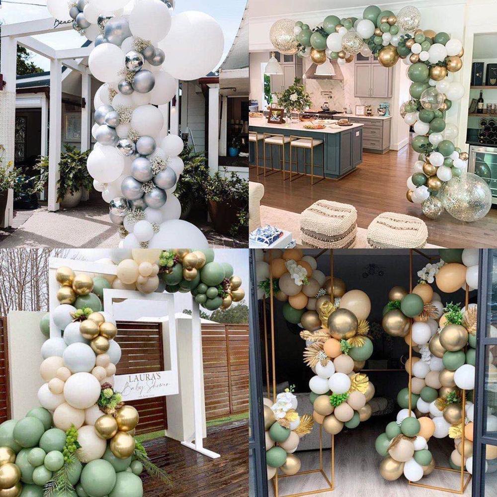 119pcs New Retro Color Bean Paste Green Balloon Arch Garland Kit Wedding Hawaiian Party Birthday Ballons Globos Decoration - Originalsgroup