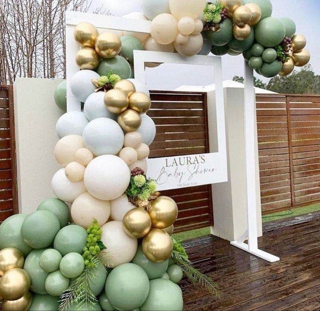 119pcs New Retro Color Bean Paste Green Balloon Arch Garland Kit Wedding Hawaiian Party Birthday Ballons Globos Decoration - Originalsgroup