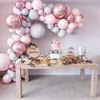 Balloons Arch Kit Macaroon Grey Pink Chrome Metallic Ballon Garland for Wedding BabyShower Girl Birthday Party Decoration - Originalsgroup
