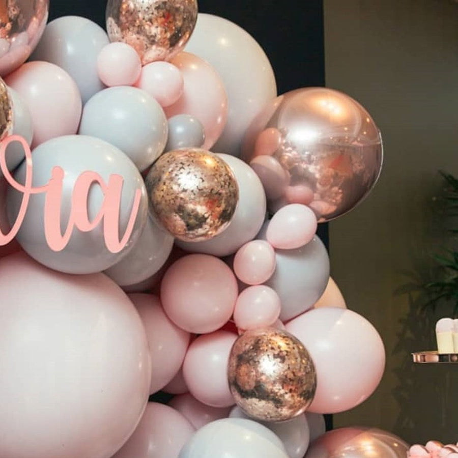 Balloons Arch Kit Macaroon Grey Pink Chrome Metallic Ballon Garland for Wedding BabyShower Girl Birthday Party Decoration - Originalsgroup