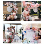 Balloons Arch Kit Macaroon Grey Pink Chrome Metallic Ballon Garland for Wedding BabyShower Girl Birthday Party Decoration - Originalsgroup