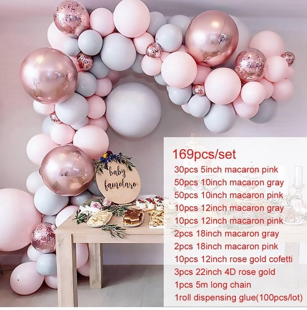 PATIMATE Rose Gold Balloon Arch Garland Kit Wedding Birthday Baloon Birthday Party Decor Kids Baby Shower Latex Confetti Ballon - Originalsgroup