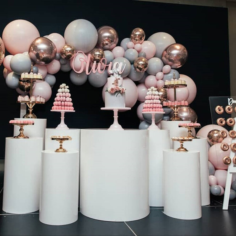 Balloons Arch Kit Macaroon Grey Pink Chrome Metallic Ballon Garland for Wedding BabyShower Girl Birthday Party Decoration - Originalsgroup