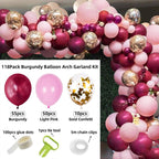 Balloons Arch Kit Macaroon Grey Pink Chrome Metallic Ballon Garland for Wedding BabyShower Girl Birthday Party Decoration - Originalsgroup