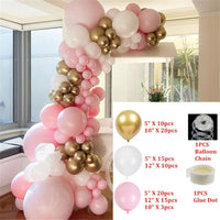 Balloons Arch Kit Macaroon Grey Pink Chrome Metallic Ballon Garland for Wedding BabyShower Girl Birthday Party Decoration - Originalsgroup