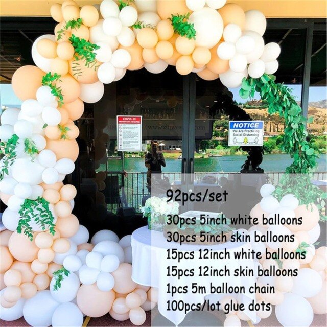 Balloons Arch Kit Macaroon Grey Pink Chrome Metallic Ballon Garland for Wedding BabyShower Girl Birthday Party Decoration - Originalsgroup