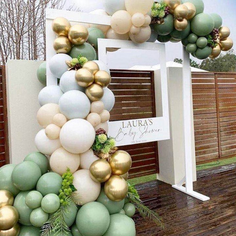 119pcs New Retro Color Bean Paste Green Balloon Arch Garland Kit Wedding Hawaiian Party Birthday Ballons Globos Decoration - Originalsgroup