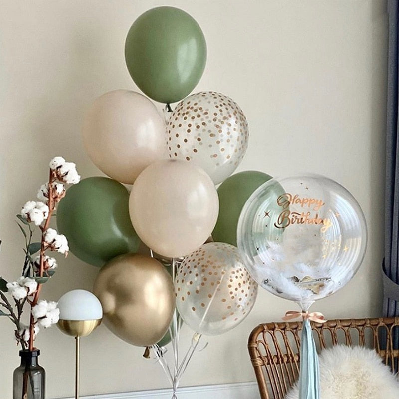 119pcs New Retro Color Bean Paste Green Balloon Arch Garland Kit Wedding Hawaiian Party Birthday Ballons Globos Decoration - Originalsgroup
