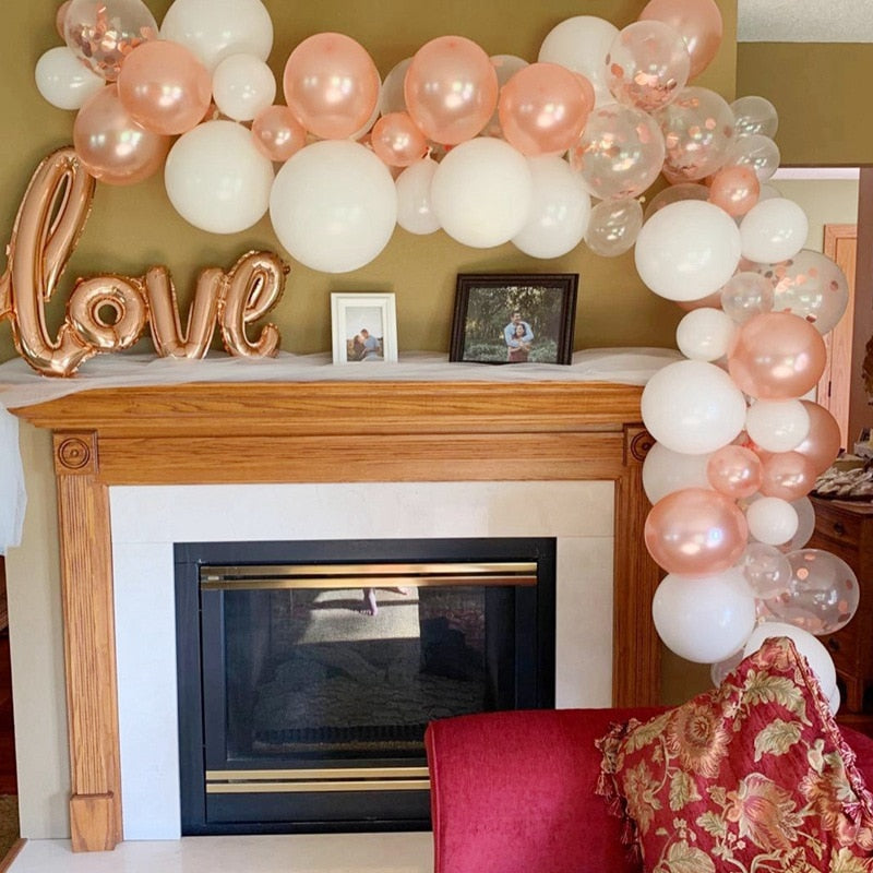 PATIMATE Rose Gold Balloon Arch Garland Kit Wedding Birthday Baloon Birthday Party Decor Kids Baby Shower Latex Confetti Ballon - Originalsgroup