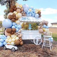 130pcs Coffee Brown Latex Balloons Arch Kit Garland Blue White Skin Color Baby Birthday Party Decorations Backdrop Decor - Originalsgroup