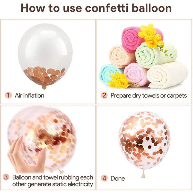 PATIMATE Rose Gold Balloon Arch Garland Kit Wedding Birthday Baloon Birthday Party Decor Kids Baby Shower Latex Confetti Ballon - Originalsgroup