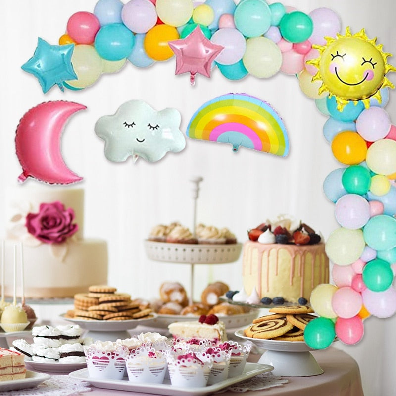 Candy Donut Ice Cream Foil Balloon Sets Arch Kit Set Sun Moon Star Children's Birthday Party Colorful Home Decoration - Originalsgroup