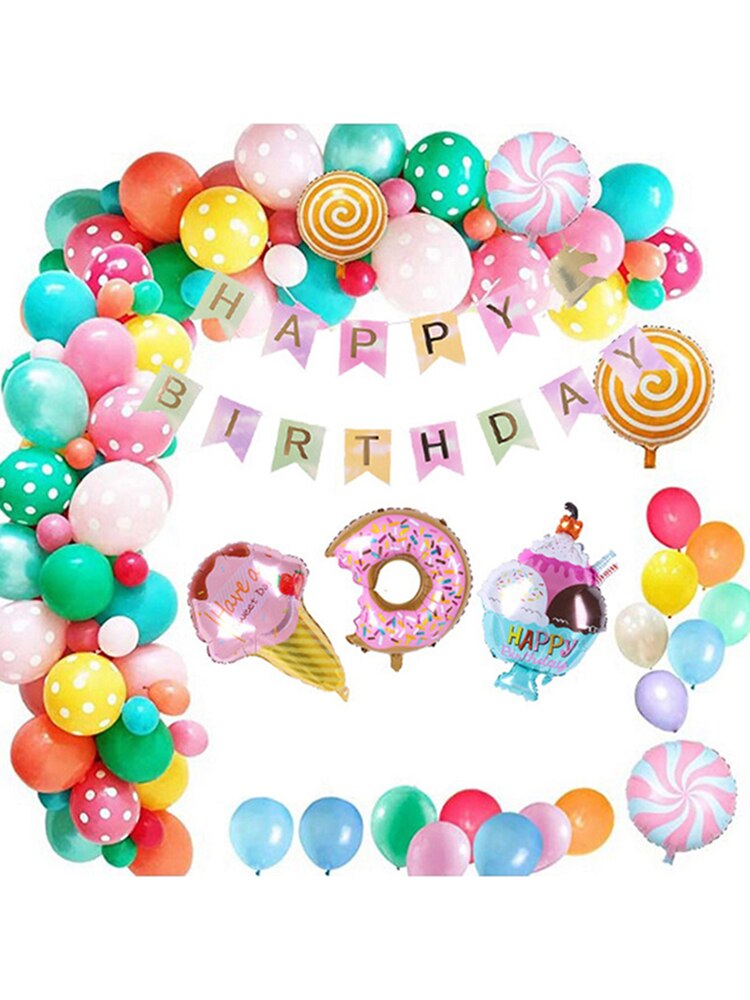 Candy Donut Ice Cream Foil Balloon Sets Arch Kit Set Sun Moon Star Children's Birthday Party Colorful Home Decoration - Originalsgroup