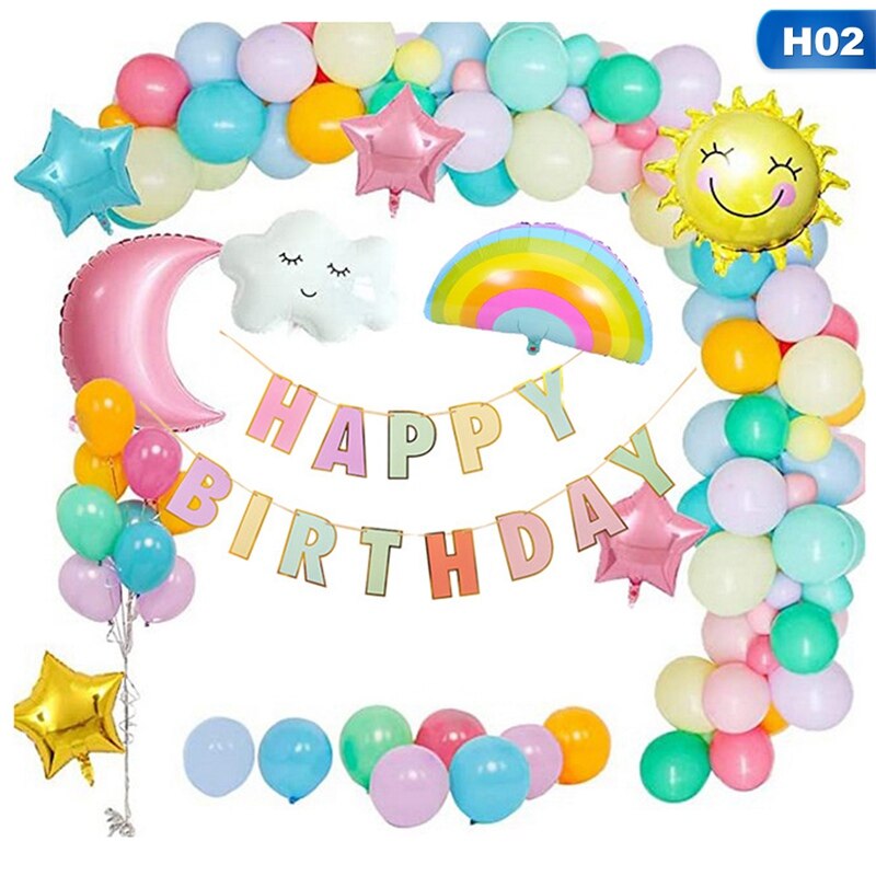 Candy Donut Ice Cream Foil Balloon Sets Arch Kit Set Sun Moon Star Children's Birthday Party Colorful Home Decoration - Originalsgroup