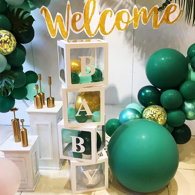 Transparent Name Box Letter Balloons Balloon Arch Kit Table Arch Ballon Stand Baby Shower First 1st Birthday Party Decorations - Originalsgroup