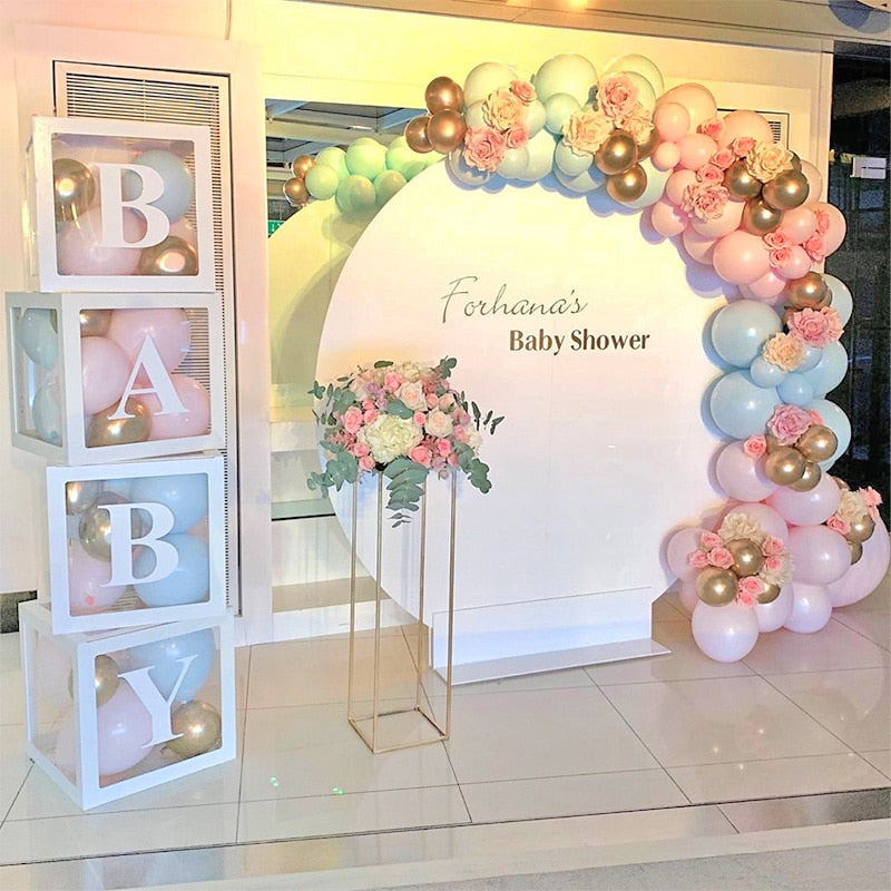 Transparent Name Box Letter Balloons Balloon Arch Kit Table Arch Ballon Stand Baby Shower First 1st Birthday Party Decorations - Originalsgroup