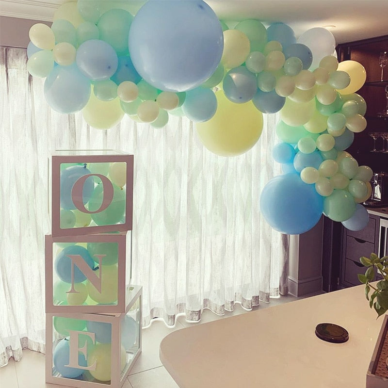 Transparent Name Box Letter Balloons Balloon Arch Kit Table Arch Ballon Stand Baby Shower First 1st Birthday Party Decorations - Originalsgroup