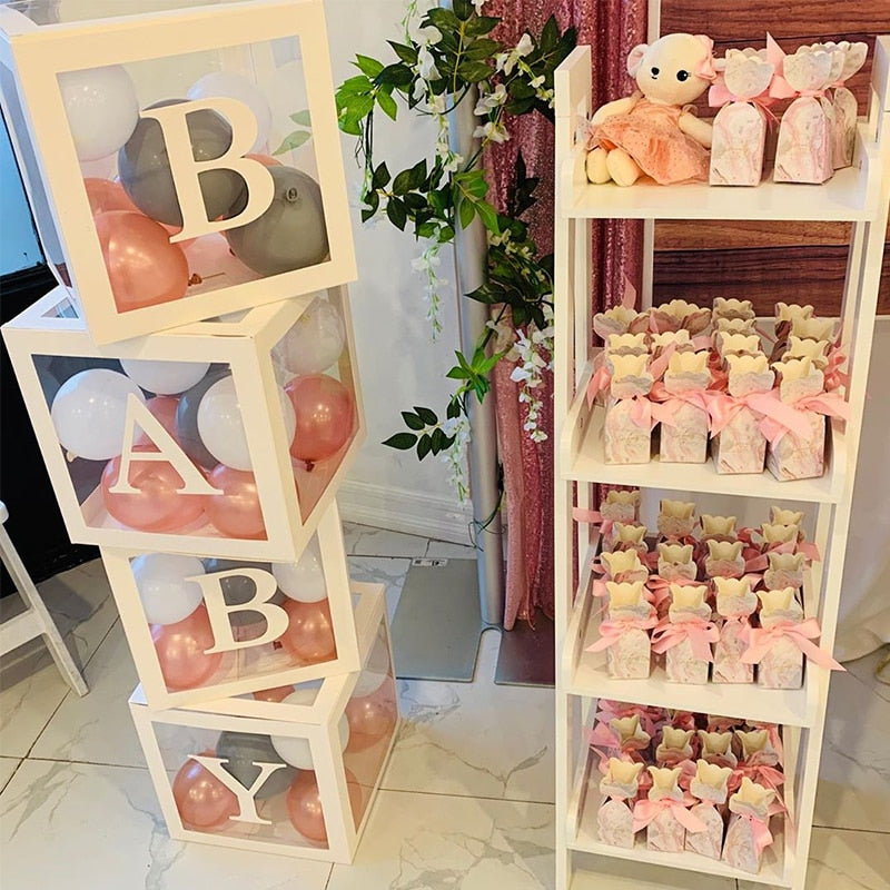 Transparent Name Box Letter Balloons Balloon Arch Kit Table Arch Ballon Stand Baby Shower First 1st Birthday Party Decorations - Originalsgroup