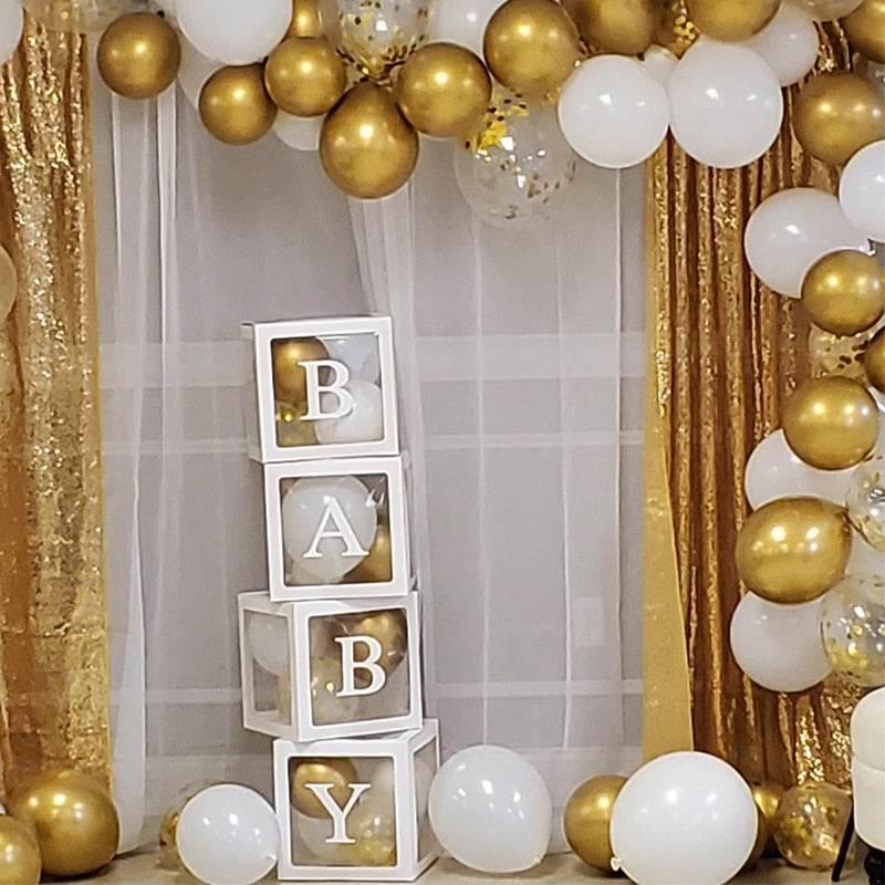 Transparent Name Box Letter Balloons Balloon Arch Kit Table Arch Ballon Stand Baby Shower First 1st Birthday Party Decorations - Originalsgroup