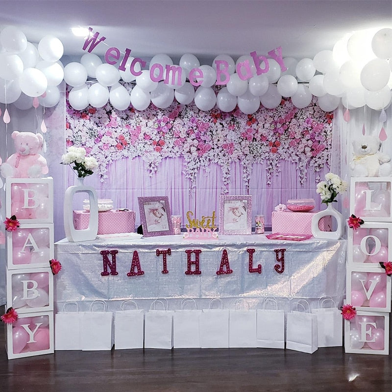 Transparent Name Box Letter Balloons Balloon Arch Kit Table Arch Ballon Stand Baby Shower First 1st Birthday Party Decorations - Originalsgroup