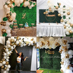 White Balloon Garland Arch Kit, White Gold Confetti Balloons 98 PCS, Artificial Palm Leaves 6 PCS Wedding Birthday Decorations - Originalsgroup