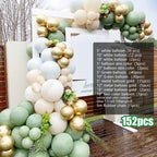 152pcs Retro Green Balloon Garland Arch Kit Avocado Green Balloon Valentine Wedding Birthday Party Decors Gold Latex Baby Shower - Originalsgroup