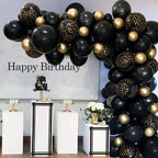 Black Gold Balloon Garland Arch Kit Chrome Gold Latex Ballon Happy Birthday Party Decor Kids Adult Wedding Baby Shower Balloons - Originalsgroup