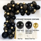 Black Gold Balloon Garland Arch Kit Chrome Gold Latex Ballon Happy Birthday Party Decor Kids Adult Wedding Baby Shower Balloons - Originalsgroup
