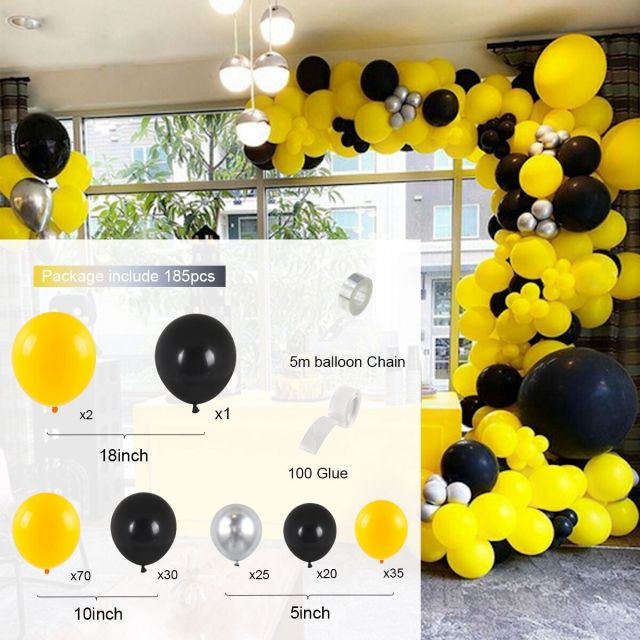 Black Gold Balloon Garland Arch Kit Chrome Gold Latex Ballon Happy Birthday Party Decor Kids Adult Wedding Baby Shower Balloons - Originalsgroup