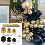 Black Gold Balloon Garland Arch Kit Chrome Gold Latex Ballon Happy Birthday Party Decor Kids Adult Wedding Baby Shower Balloons - Originalsgroup