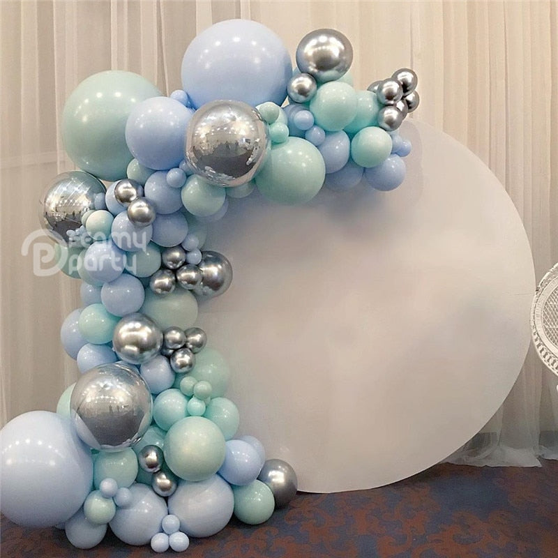 Macaron Blue Mint Pastel Balloons Garland Arch Kit Sliver 101pcs DIY Birthday Wedding Baby Shower New Year Party globos Decorati - Originalsgroup