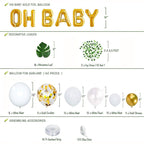 Greenery Baby Shower Neutral White Balloon Garland Arch Kit Oh Baby Banner With Ivy Leaf Garland Vines Birthday Balloons Decor - Originalsgroup