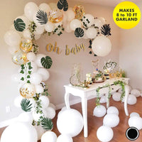 Greenery Baby Shower Neutral White Balloon Garland Arch Kit Oh Baby Banner With Ivy Leaf Garland Vines Birthday Balloons Decor - Originalsgroup