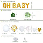Greenery Baby Shower Neutral White Balloon Garland Arch Kit Oh Baby Banner With Ivy Leaf Garland Vines Birthday Balloons Decor - Originalsgroup