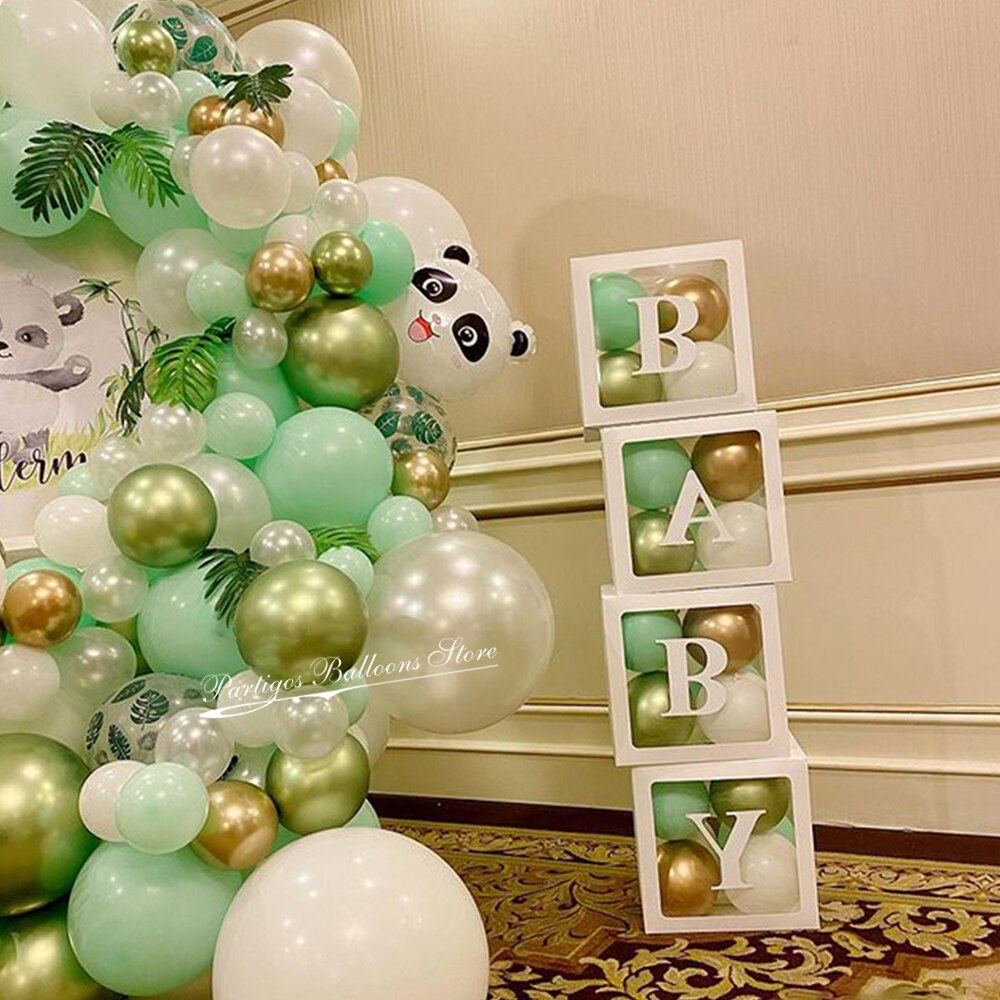 115pcs Macaron Green Balloon Garland Arch Kit Chrome Metallic Light Green Latex Balloons Panda Theme Birthday Party Decorations - Originalsgroup
