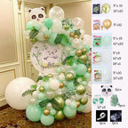115pcs Macaron Green Balloon Garland Arch Kit Chrome Metallic Light Green Latex Balloons Panda Theme Birthday Party Decorations - Originalsgroup
