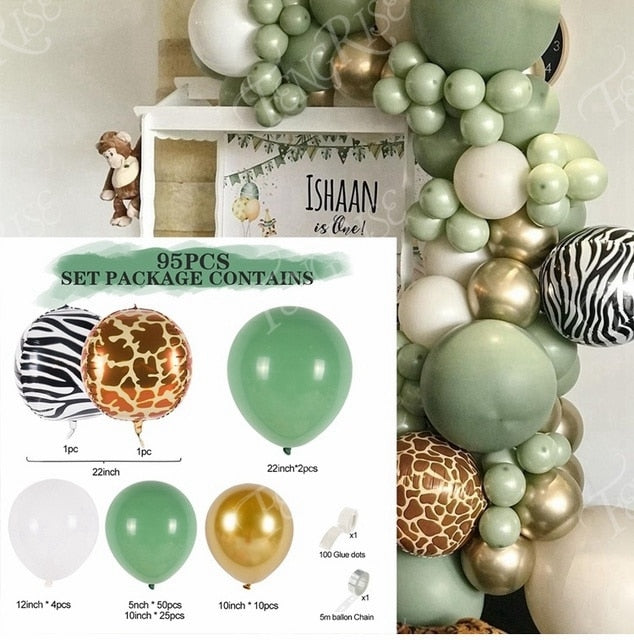 Jungle Safari Birthday Party Balloon Garland Arch Kit Animal Balloons for Kids Boys Birthday Party Baby Shower Decorations - Originalsgroup