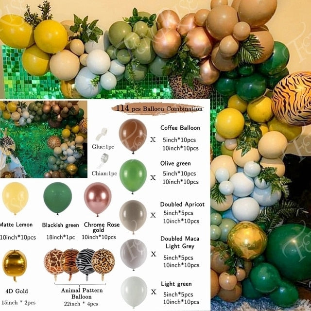 Jungle Safari Birthday Party Balloon Garland Arch Kit Animal Balloons for Kids Boys Birthday Party Baby Shower Decorations - Originalsgroup