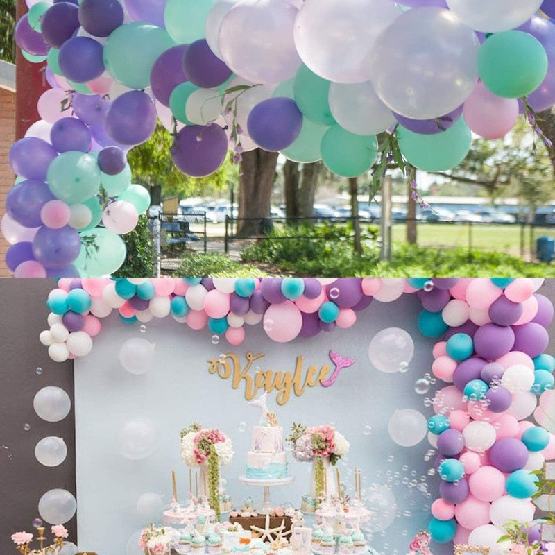 102pcs Unicorn Balloon Garland Arch Kit For Kids Girls Birthday Party Decorations Glitter Confetti Pastel Latex Balloons - Originalsgroup