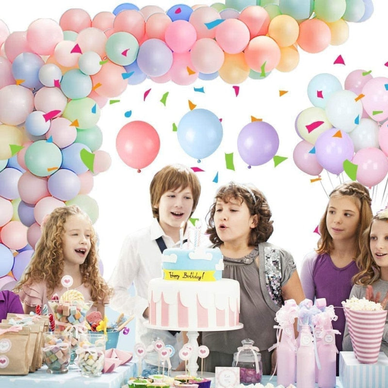 50/100pcs 5/10/12inch Candy Macaron Balloons Wedding Decoration Balloon Garland Arch Kit Rainbow Birthday Party Helium Baloon - Originalsgroup