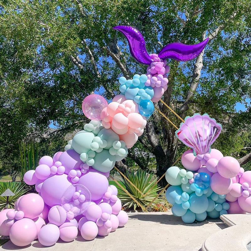 VV Macaron 5/10/12 Inch Latex Balloon Set Matte Nude&Blue Color Balloons Arch Kit Decoration for Kids Birthday Party Baby Shower - Originalsgroup