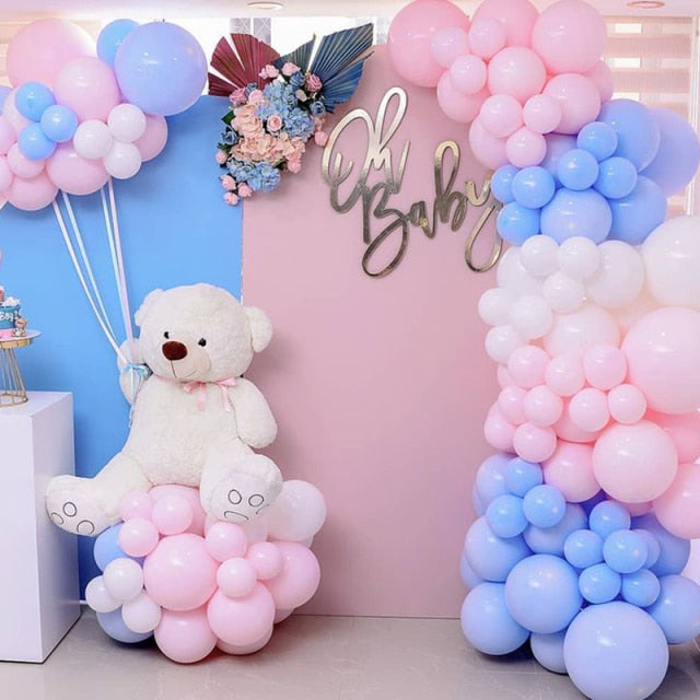 VV Macaron 5/10/12 Inch Latex Balloon Set Matte Nude&Blue Color Balloons Arch Kit Decoration for Kids Birthday Party Baby Shower - Originalsgroup