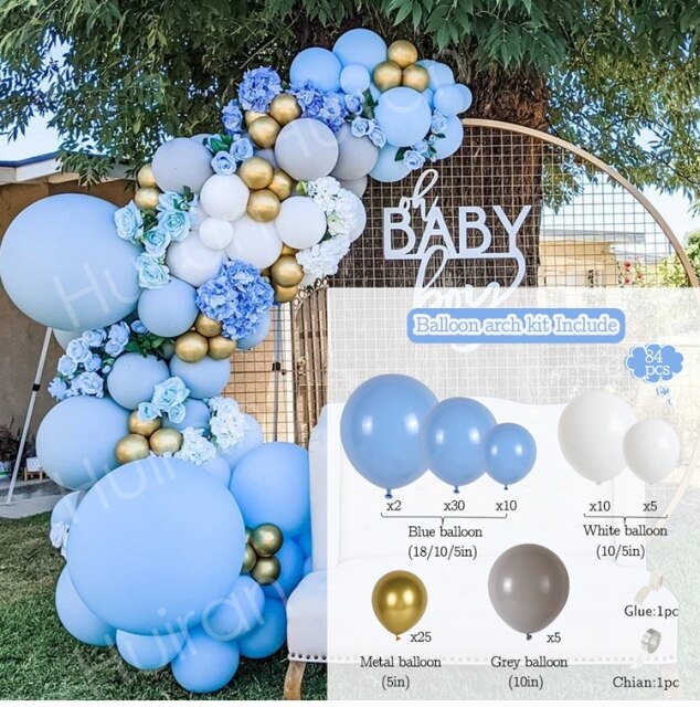 Blue Balloons Garland Kit Baloon Arch Balloon Baby Shower Decorations Boy Or Girl Baby Baptism Birthday Party Decorations Kids - Originalsgroup